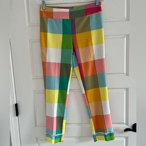 Crown & Ivy Stretch Pants Multicolor Exploded Color Block 60’s 70’s Mod Retro 8